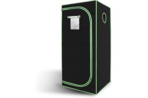 Izrielar Tente de Culture, Grow Box, Grow Box, Opaque et imperméable, Serre pour la Maison, Oxford 600D, 80x80x180cm Noir et Vert