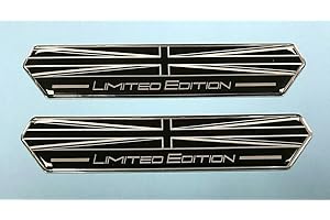 Gelz 2 x Union Jack Limited Edition Black and White 100mm Domed Stickers/Decals