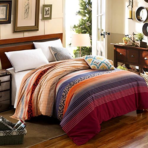 Modern Pastoral Style Quilt cover/Cotton/Striped Floral Pattern Quilt cover-H 150*200cm(59x79inch)