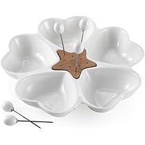 Antipastiera Brandani Mille Cuori - Porcellana E Bamboo, Con 5 Forchettine - Foto 9