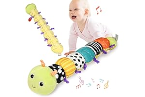 Caterpillar AolKee 5 w 1 zabawka muzyczna dla niemowląt, zabawki sensoryczne dla niemowląt, miękkie zabawki dla niemowląt, 0, 3, 6, 9, 12 miesięcy, prezent pod prysznic