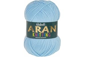 WOOLCRAFT Aran 400g Wool/Knitting Yarn (Baby Blue (19))