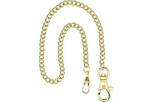 OTOTEC Reloj de bolsillo cadena chaleco Albert cadena con cierre de langosta 14.5 pulgadas chapado en metal clásico colgante correa de cadena reloj de bolsillo accesorios