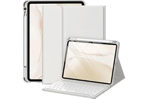 drivego Case with Keyboard for iPad Air 11 Inch (M3 2025/M2 2024), Detachable Keyboard Case for iPad Air 4th 5th generation 10.9 Inch Wireless Pencil Charging, Anti-fall Keycaps, UK Layout, Grey