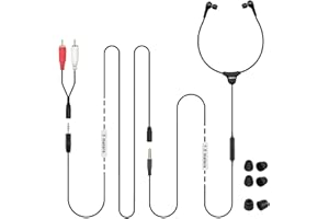 SIMOLIO Cuffie per TV con controllo del volume, auricolare TV con cavo lungo (4,9' cavo audio più 10' cavo esteso), auricolare TV/PC/Tablet cablato (SM-901TV)