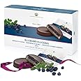 Marzipan Liqueur Chocolates Gift Box - Blueberry in Vodka Dark Chocolate Covered Marzipan 220g Chocolate Gift with Topline Card for Stocking Fillers, Secret Santa Gifts for Women, Birthday Gifts