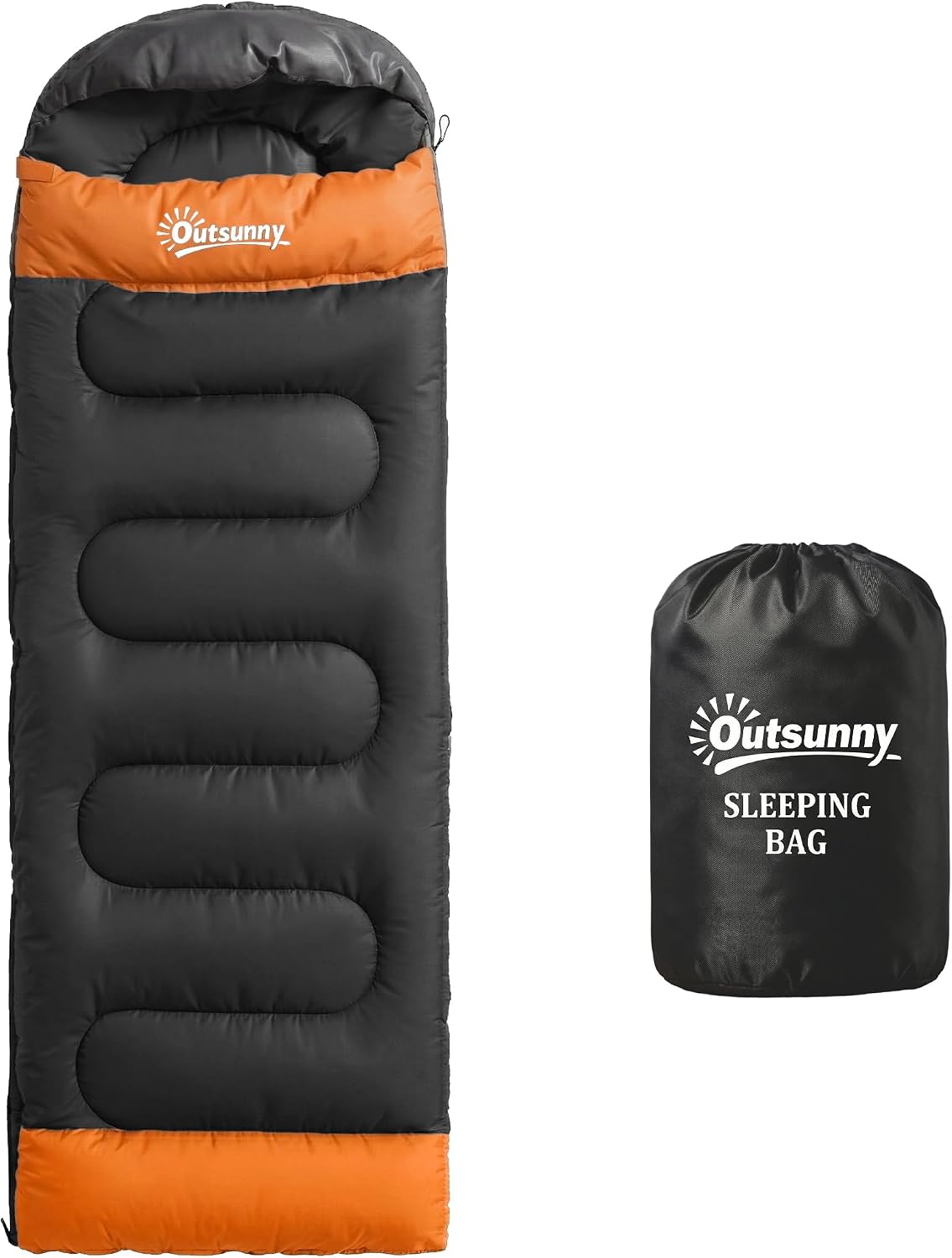 Outsunny Sleeping Bag for Adults, Lightweight & Compact Sleeping Bag, 3 Seasons Adult Blanket, Small Packed Size, Soft, Thick and Warm, for Outdoor Camping