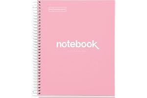 Miquelrius - Quaderno A5, Notebook Emotions, 80 Fogli da 90 g/m², Taccuino a Punti, 1 Striscia di Colore, Spirale Microforata, Copertina Extra Rigida, 2 Fori, Grigio