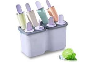 HOMQUEN Moldes Para Paletas, Molde Para Paletas De Hielo De 8 Piezas, Molde Para Helado Reutilizable De Fácil Liberación Para Niños, Moldes Para Paletas Caseros De Muchas Formas (8 Cavidades, Púrpura)