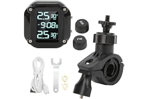 AQXREIGHT System Monitorowania Ciśnienia w Oponach Motocykla Ekran LCD IP67 Wodoodporny System Bezpieczeństwa TPMS Jazda 2 Czujniki Ładowanie USB