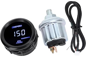 YCTZE 52mm Digital Oil Pressure Gauge with Blue Back Light, Universal Fit for 12v Vehicle, Accurate Readings, Enhanced Visibility, Build