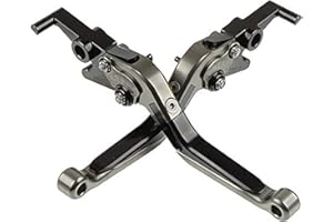 MZ-STORE Motociclo Regolabile Leva della Frizione del Freno CNC Alluminio per Tmax 500 T-max500 2001 2002 2003 2004 2005 2006 2007-Titanio+Nero