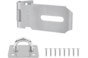 Yeepeo Lucchetto Haspe 3 pollici, in acciaio inox 304, serratura a chiavistello, trappola di sicurezza con viti lucchetto per lucchetto, armadi, cancelli