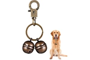 KGDUYC clochette chien,clochette chien chasse,Clochette extra forte pour chien et chat pour collier, traceur d'animaux et fauconnerie, breloques en laiton durable avec fermoir mousqueton pivotant