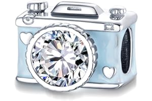 SHIYU Abalorio para pulsera Pandora, plata de ley 925 con esmalte azul, regalo de joyería para mujer