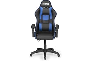 KUBO - Silla Gamer - Ergonómica - Reposacabezas - Elevación Gas Nivel 4 - Máximo Confort - Color: Azul - Peso Máximo de hasta 130 kg