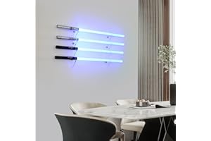 BYTOTU Lightsaber Holder Wall Mount-Lightsaber Stand Wall Display-(4 layer) -Lightsaber Wall Mount Horizontal-Lightsaber Placement Display-Pixel Saber mount for wall-Plexiglass - (Swords Not Included)