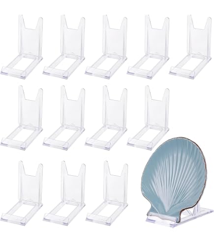 Lot De 12 Supports à Assiettes En Acrylique Transparent - Ajustables, 10.5 Cm De Haut, Pour Présenter Téléphones, Cartes, Petites œuvres D'art - 5