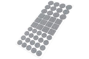 Adsamm® / 44 x almohadillas de fieltro / gris / diferentes tamaños / Ø 28 mm / Ø 20 mm / 25x25 mm / Protectores de suelo para patas de mueble / auto-adhesivos / con grosor de 3,5 mm de la máxima calidad