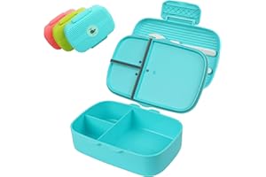 WELTRXE Bentobox, 3 Fächer Lunchbox mit Deckel Auslaufsicher und Spülmaschinenfest, Dichte Brotdose für Kinder und Erwachsene, 720ml BPA-Frei Super für Fitness und Diät Mikrowellengeeignet Blau