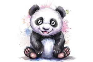 LAOGRAPHICS x4 Baby Panda Vinyl Stickers Cover Marks Non Transparent Waterproof Nursery Decals 1@ 20cm Tall Ideal for Toilets, car, Toybox, Wall - 3@ 7cm Tall Ideal for Phone, Cups, Jars & Flask (Panda)