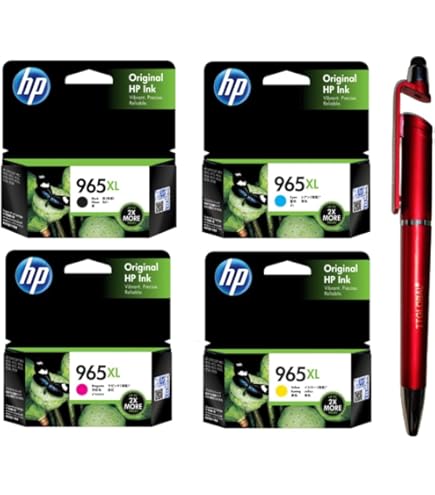 HP 965 Black & 965XL C/Y/M Ink Cartridge (Set of 4) Bundle with