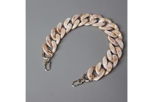 KMERCE Catena per Borsa Beige, Tracolla per Borsa in Resina, Catena Portatile donna acrilica di Ricambio per borsetta Fai da Te, Borse a Tracolla, Pochette, Catena di telefonia mobile, Lunghezza 45cm