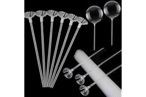 Alethron 20 Stück Luftballon Stäbe, 32cm Bobo Ballonständer Transparente, Luftballonstäbe mit Halterung Kunststoff, Wiederverwendbar Ballonstäbe Halter für Hochzeit Geburtstag Feiertage Party Deko