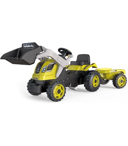Tractopelle à Pédales Claas Falk - Pelle Et Excavatrice Articulée Pour Enfants Dès 2 Ans Fabriqué En France