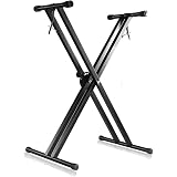 Juarez JAK200 Electronic Piano Keyboard X-Type Universal Keyboard Instrument Double-Braced X-Style Stand, Piano Keyboard Stand with Locking Straps, ASSEMBLY REQUIRED: 