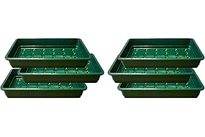 Britten & James Professional Standard Seed Tray Green with Holes [Pack of 6] 37.5 x 23cm/15 x 9. Heavy duty trays made from extra thick plastic with efficient drainage holes