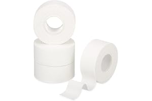 Xinstroe 4 Rolls of Sports Tapes, 2.5 cm x 10 m Sports Tape Self-Adhesive Sports Bandage for Football Climbing All Sports (White)