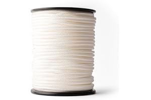 SNURO Corda di nylon (4mm, 50M, bianco) - Corda in poliammide intrecciata per qualsiasi applicazione - Resistente all'usura e robusta - Forza di rottura 275kg