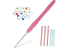 ENCHOL 3 mm Crochet Hook, Soft Handle Aluminum Crochet Hook, Ergonomic Knitting Crochet Needle for Beginners Handmade DIY Knitting Crochet