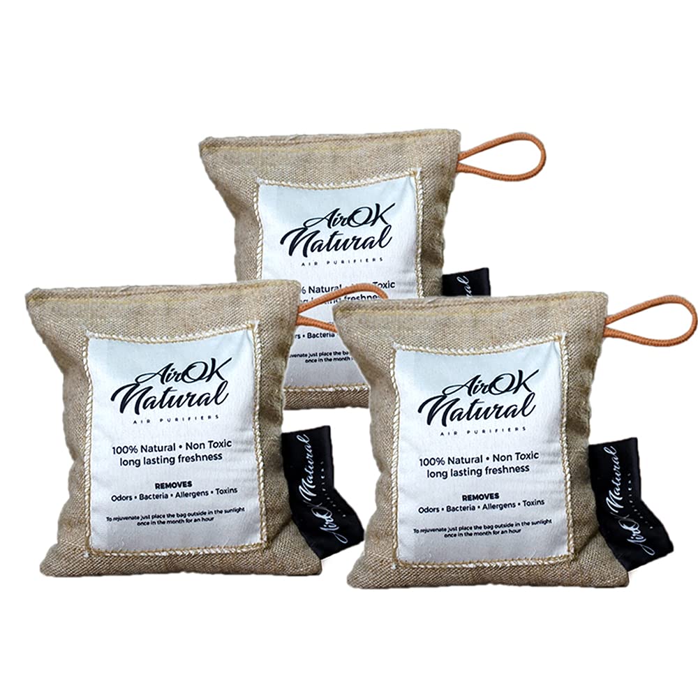 AirOK Natural Activated Charcoal Non Electric Air Purifier Bag for Car, Washroom, Bathroom, Kitchen, Study Room, Storeroom, K