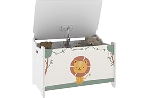 AIYAPLAY Baule Portagiochi con Coperchio per Bambini, Cassa Portaoggetti per Giocattoli e Vestiti, Contenitore Organizer per Cameretta e Salotto, 60x37x39 cm, Verde