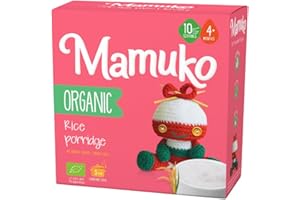 Mamuko Organic Baby Rice Porridge - Nutritious & Easy to Digest, Ideal for Infants, 12 Servings
