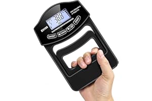 ZONJIE 396 lb/180 kg Dynamomètre à Main Force de Préhension, Force de Préhension Numérique, Affichage LED Dynamomètre à Main de Mesure, Mètre de Mesure Automatique avec Câble de