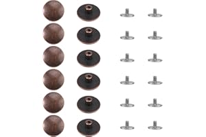 LYREH 24szt Wymiennych Nitów do Birkenstock Chodaków, Metalowych Guzików Wymiennych do Chodaków dla Kobiet i Mężczyzn(Brązowoczerwony)