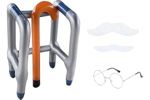 TAFACE 5 Stück Aufblasbare Gehstöcke für Erwachsene, Ständer, Armlehne, aufblasbar, Schnurrbart, Brille, Dress Up Prop, Zubehör, Witz, Geschenke, Dress Up Party Props für Geburtstagsfeier