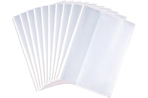 NASSMOSSE Plastic Book Covers 10Pcs 10 x 7 16K Waterproof Paper Sleeves Transparent Book Sleeve with Self-Adhesive Strip Safe Document & Page Protectors Book Cover for Books