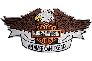 SUMA SHOP Harley Davidson Eagle, All American Legend - Parche bordado para entusiastas de la motocicleta (24 x 18)