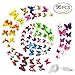 Produktbild ivencase® 96 Stück 3D Schmetterlinge Wanddeko Dual Layer Aufkleber Abziehbilde für Wohnung, Raumdekoration mit klebebuttons und Magnet, Geschenk für Kinder, Mutter, Freundin, Hochzeit, 8 Farbe