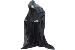 EUROPALMS Halloween Figur Skelett formbar | Stehendes Skelett im schwarzen Umhang | Individuell zu biegen