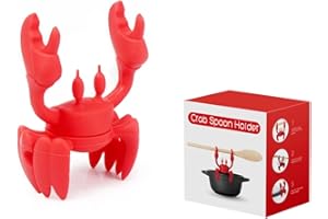CRAYFOMO The Red Crab Silicone Utensil Rest Silicone Spoon Rest for Stove Top Heat-Resistant Kitchen and Grill Utensil Holder Non-Slip Spoon Holder Stove Organizer Steam Releaser for Kitchen Gift