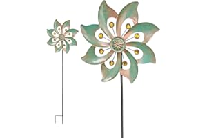 AYYDS Scacciapensieri da giardino, mulino a vento in metallo, girandola a vento, scacciapensieri cinetici 3D, per terrazze, prati e decorazioni (bronzo)