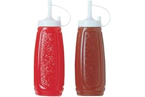 Chef Aid 2 Plastic Sauce Bottles, Ideal for BBQ Inchs and Outdoor Eating