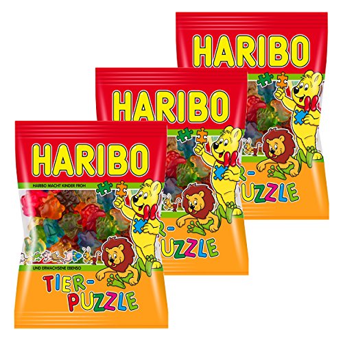 Haribo Tier-Puzzle, 3er Pack, Gummibärchen, Weingummi, Fruchtgummi, Im Beutel, Tüte, 200 g Haribo Tier-Puzzle, 3er Pack, Gummibärchen, Weingummi, Fruchtgummi, Im Beutel, Tüte, 200 g