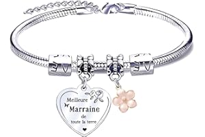 QTQTLP Cadeau Marraine Bracelet Marraine Cadeau D'anniversaire Marraine Cadeau pour le jour du Baptême Cadeau Souvenir Marraine Cadeau Noël Marraine