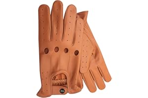 GÉNÉRIQUE Homme en Gants Cuir Conduire Gants Style Rétro Haute Qualité en Marron